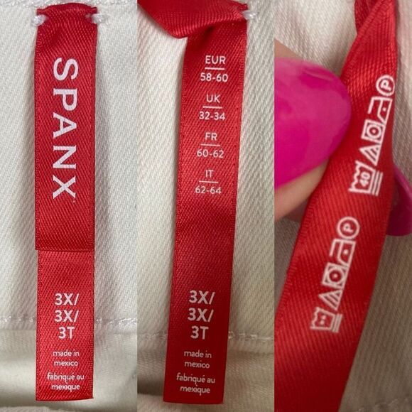 SPANX Cropped Wide Leg Jeans in Ecru Wash Plus Size Pull On White Jeans sz 3X - Picture 2 of 8